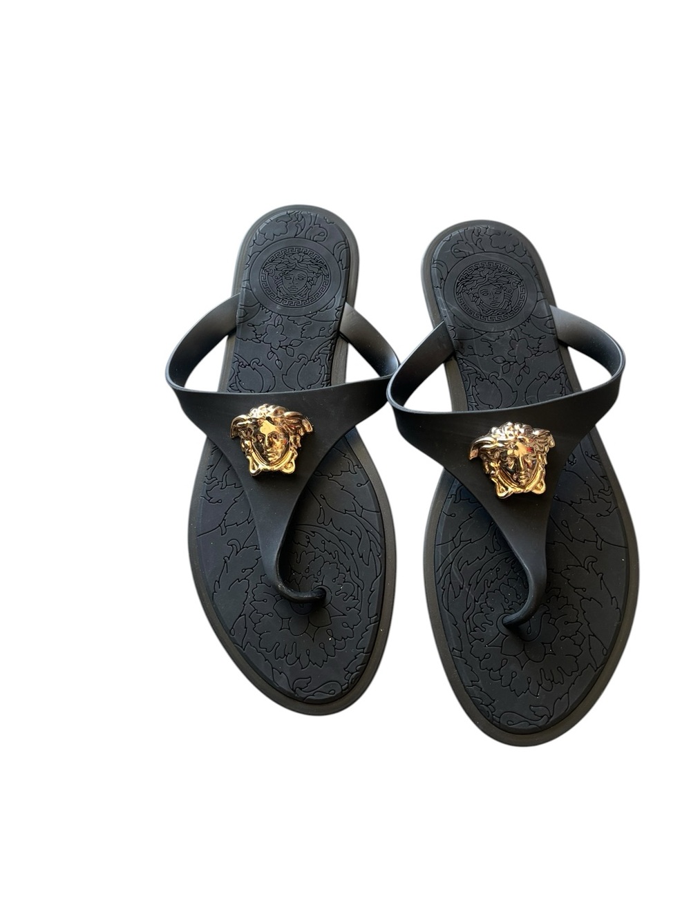Versace Black Thong Sandals